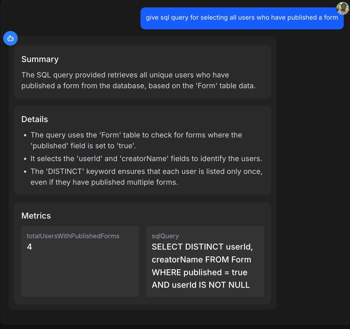 Natural Language to SQL